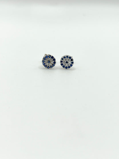 Sterling Silver Evil Eye Earrings