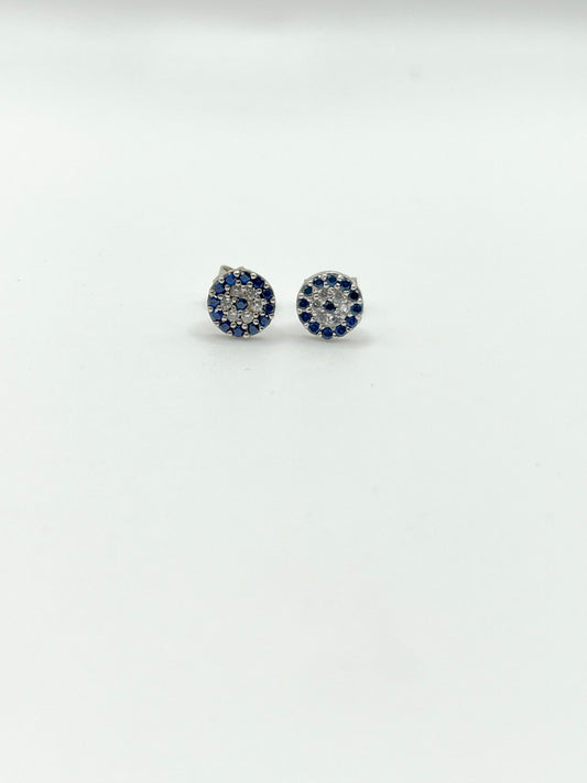 Sterling Silver Evil Eye Earrings