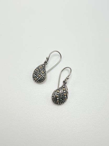 Sterling silver earrings with 18k gold details