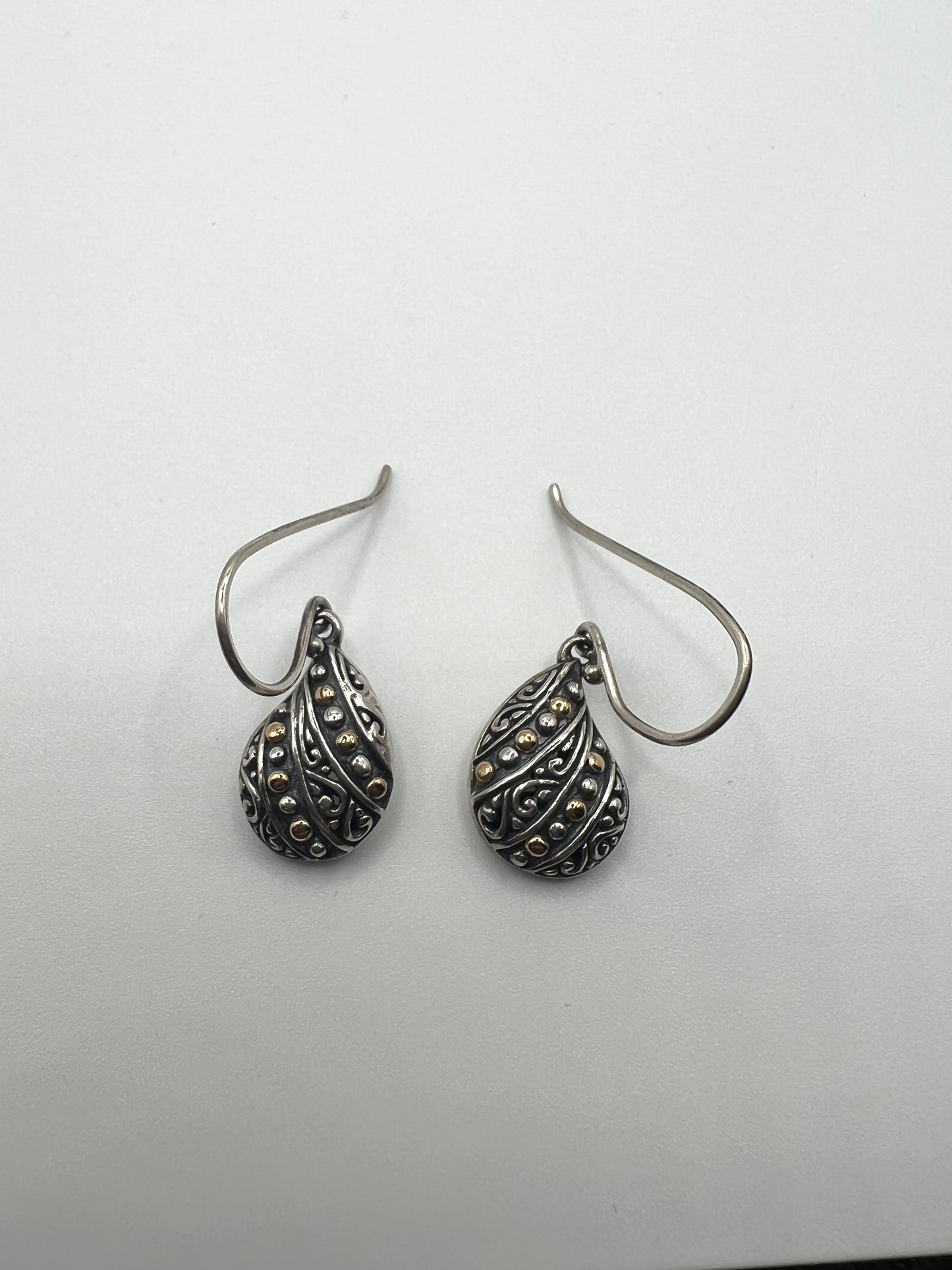 Sterling silver earrings with 18k gold details